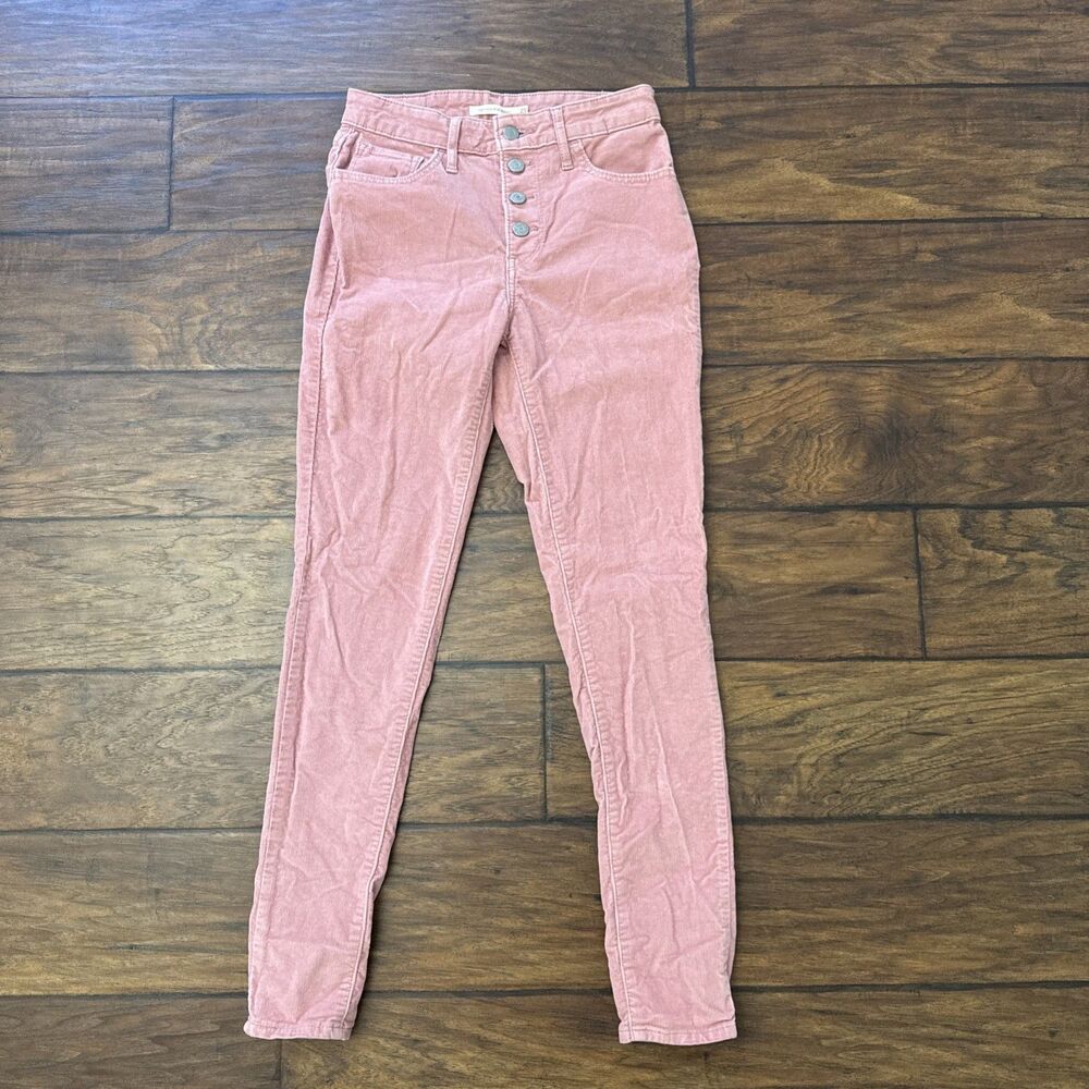 Levi's 721 High Rise Skinny Pink Corduroy Button Fly 5-Pocket Pants Women’s 25